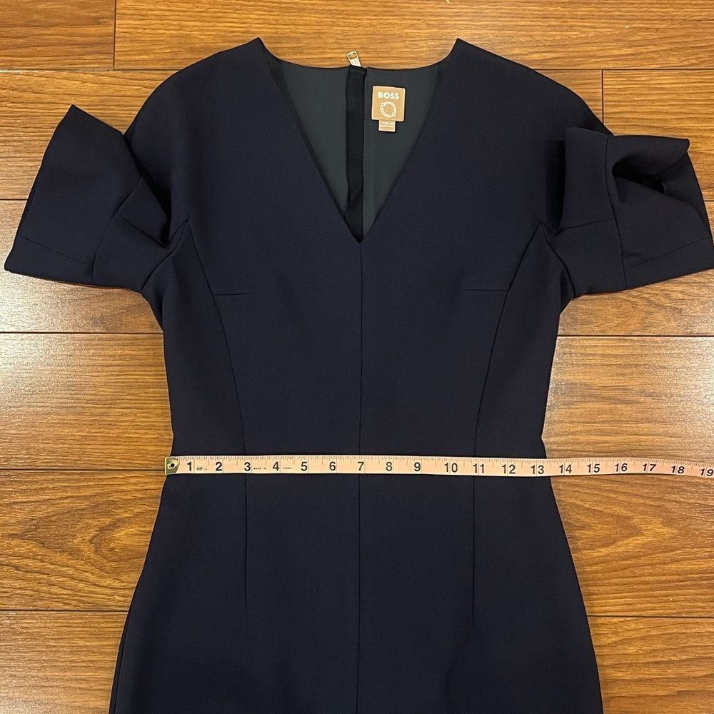 Hugo Boss Black V-Neck Short Sleeve Sheath Dress - Picture 12 of 15